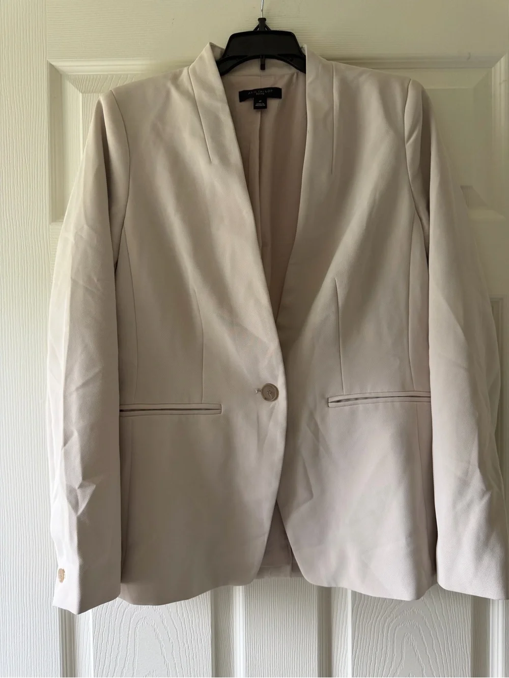 Ann Taylor Light Beige Single-Button Blazer